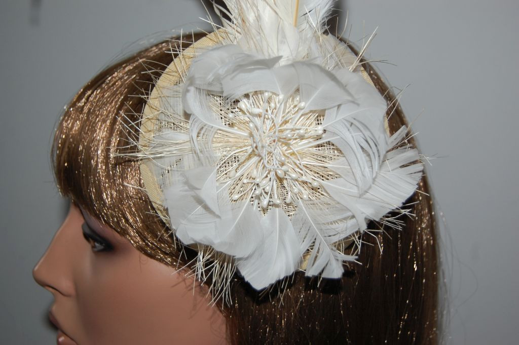 Headdress feathers Malvinas beige