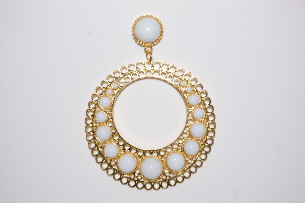 Earrings white Tabor &amp; gold