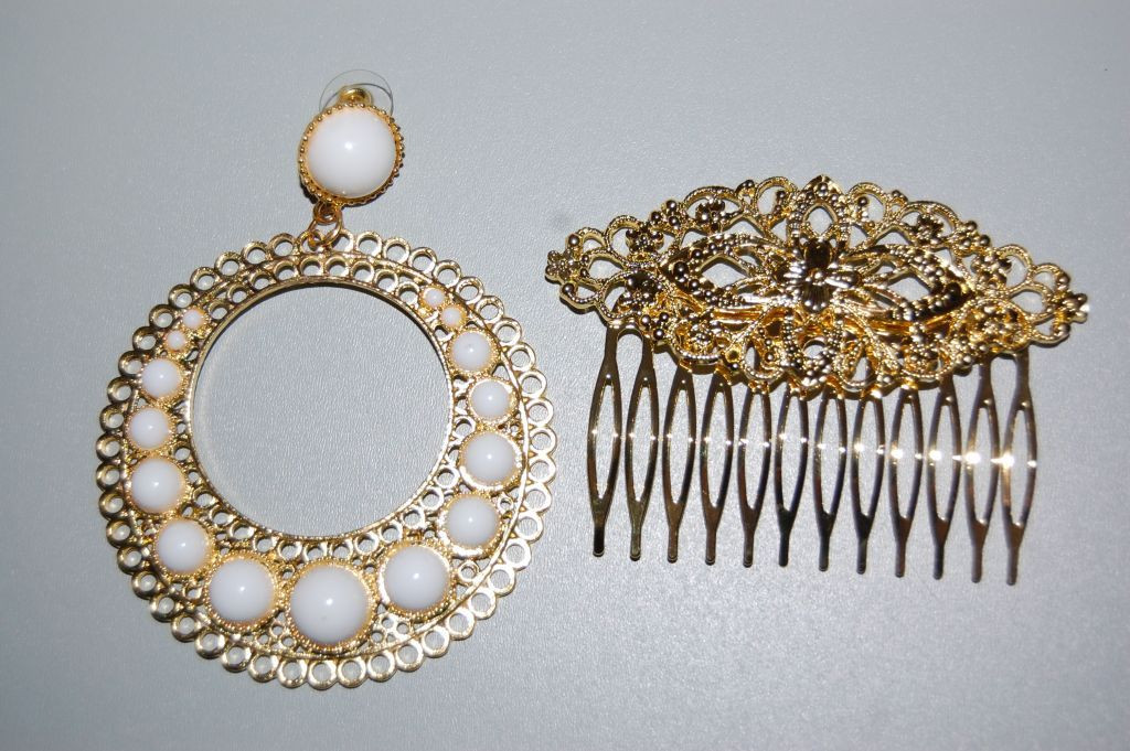 Earrings white Tabor &amp; gold