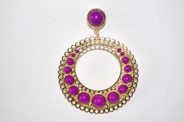 Pendientes Tamboril morado y oro