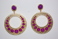 Pendientes Tamboril morado y oro