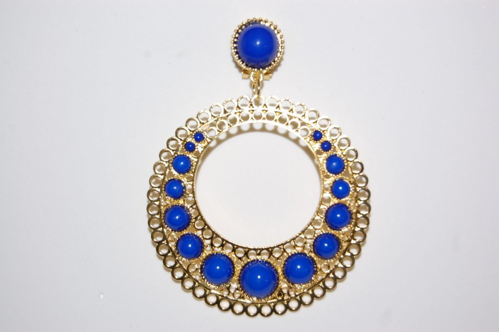 Tamboril blue earrings and gold