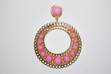 Tamboril pink earrings and gold