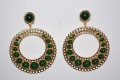 Pendientes Tamboril verde y oro