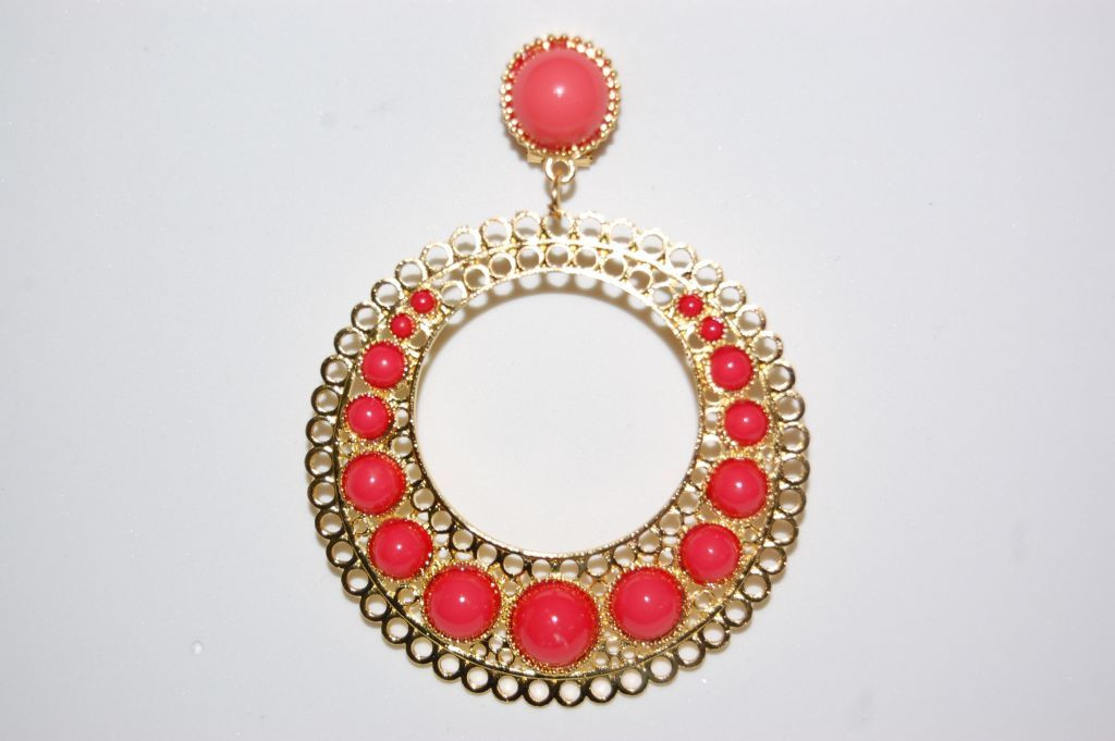 Earrings coral Tabor and gold