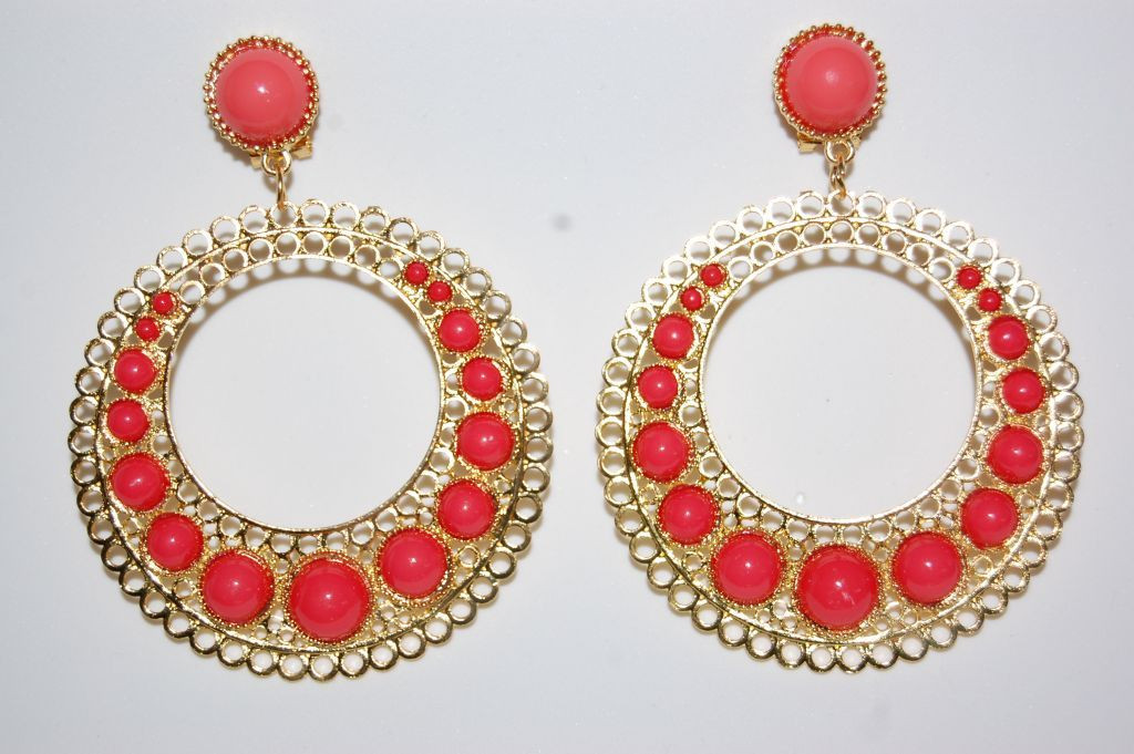 Earrings coral Tabor and gold