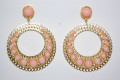 Tamboril earrings gold and pink nude