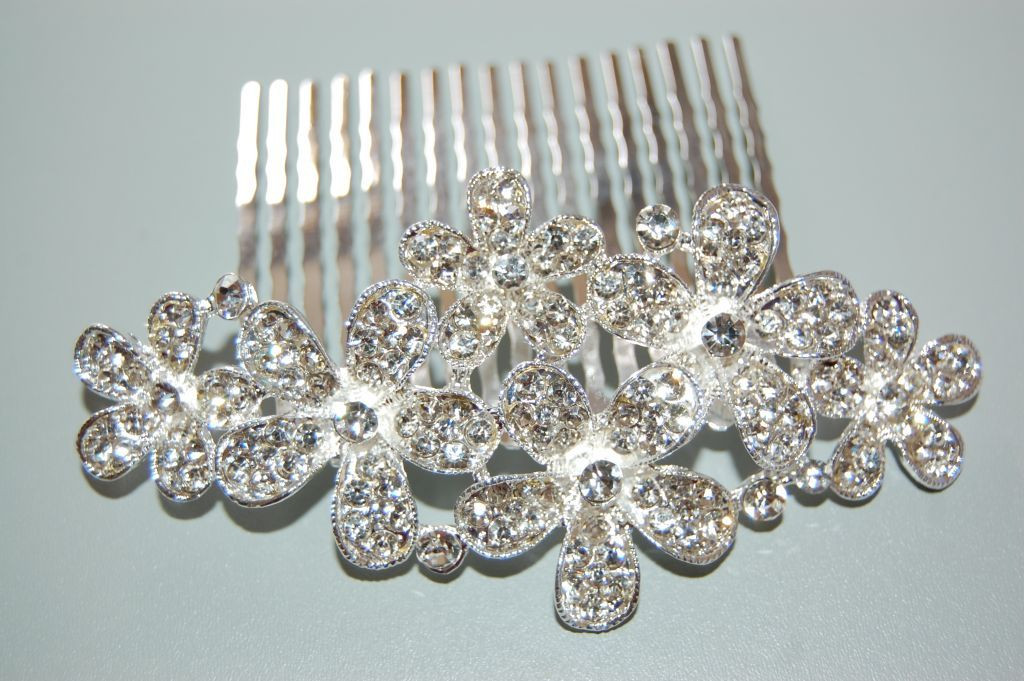 Combs corsage 6 flower glitters