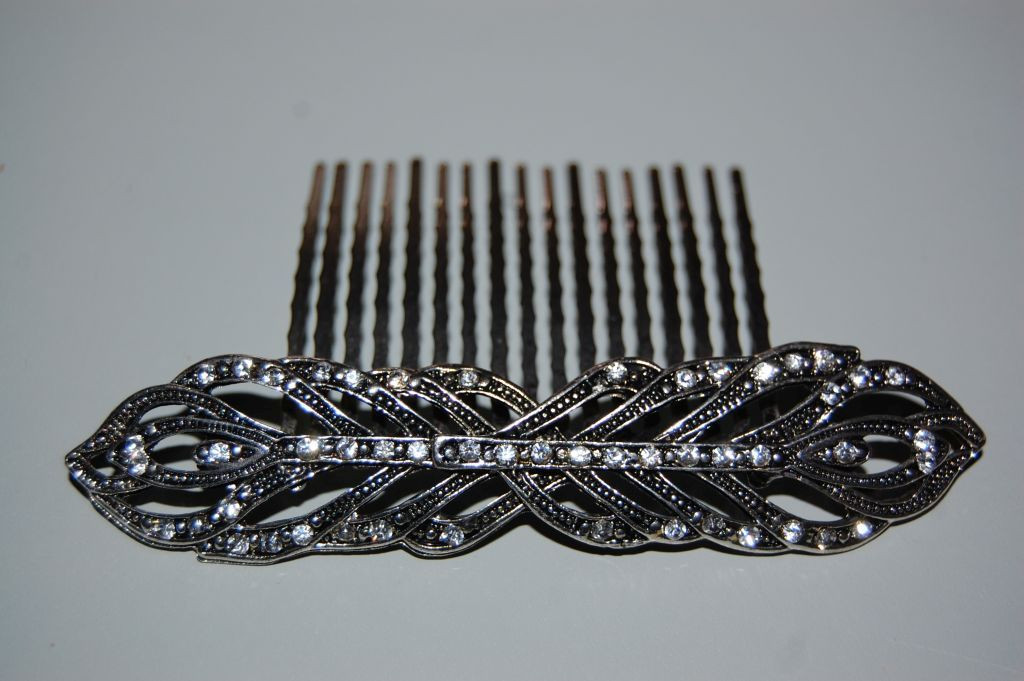 Comb Susana old silver and glitter