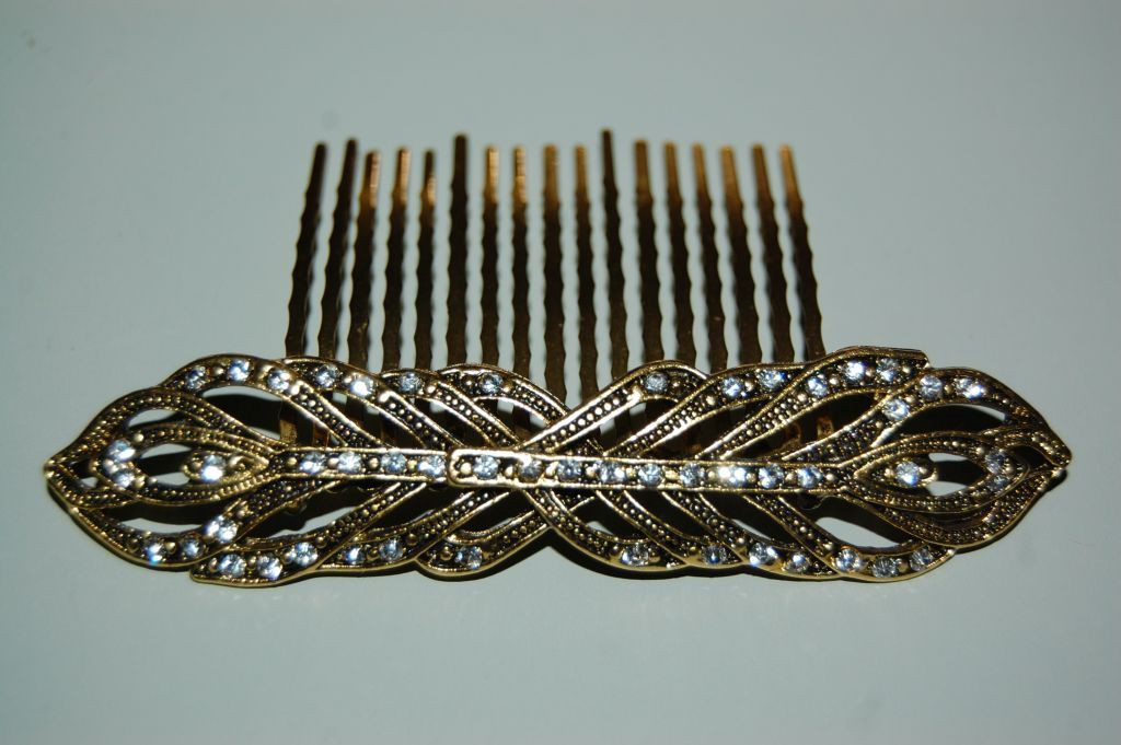 Comb Susana old gold and glitter