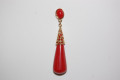 Garnet red coral earrings