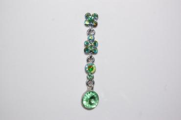 Long green crystal earrings