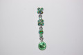 Long green crystal earrings 