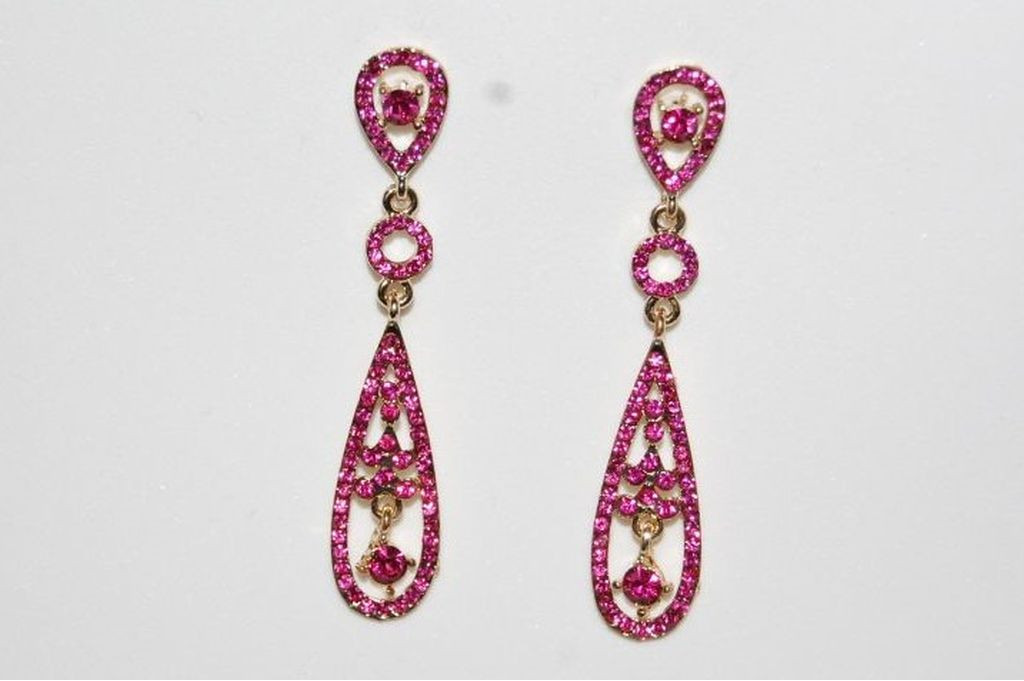 Pendientes Sisi largos fucsia