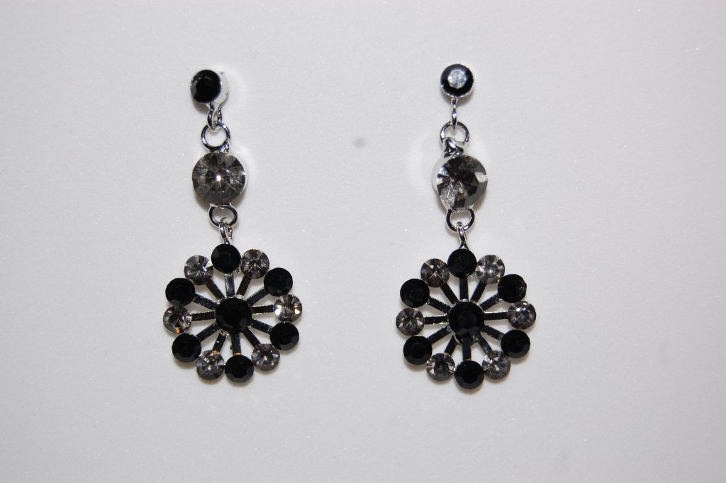 Earrings black Lady and grey