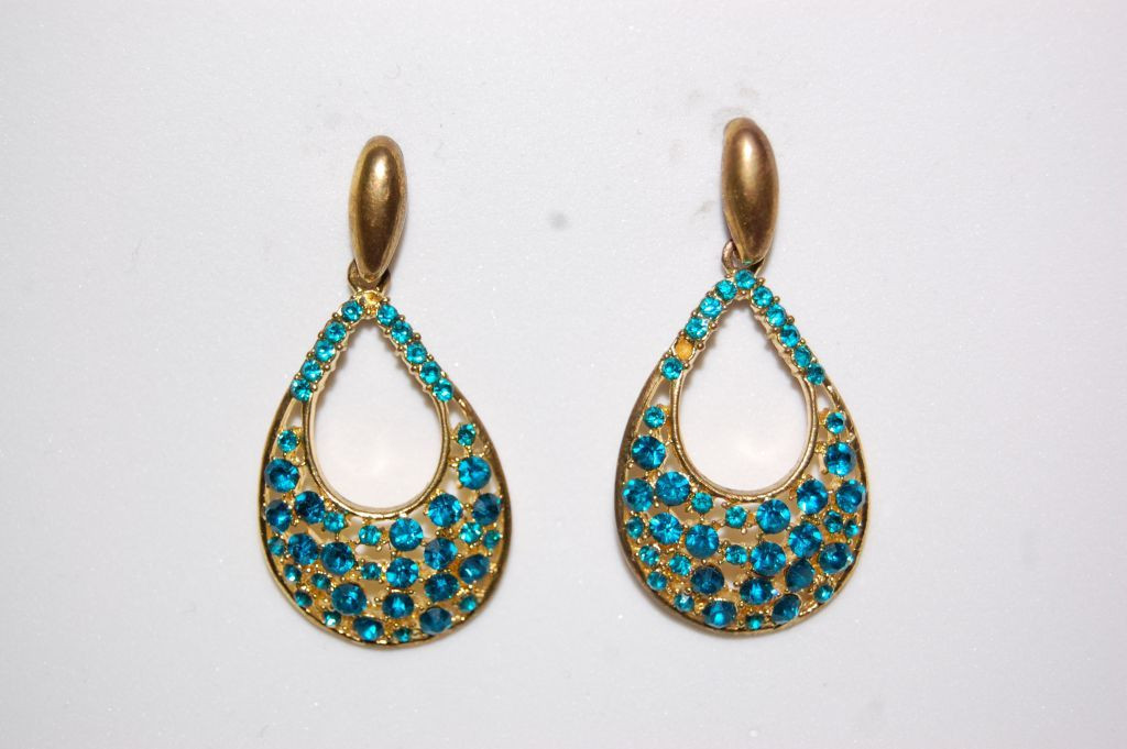 Pendientes Carmina turquesa y oro