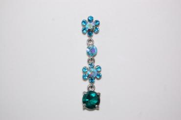 Earrings sparkles blue and green