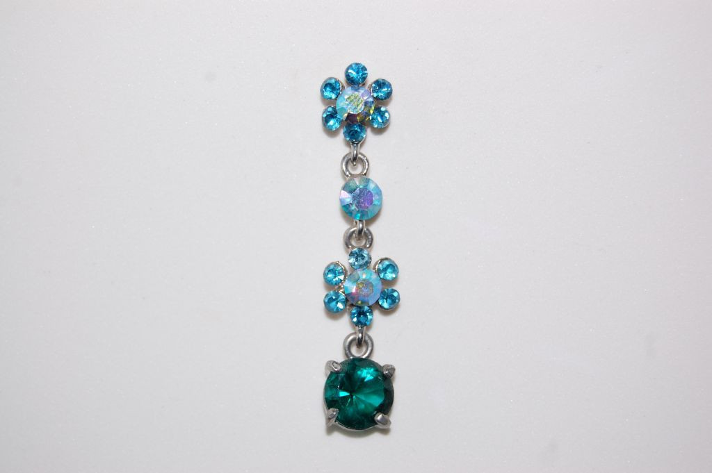 Pendientes brillos celeste y verde