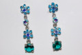 Earrings sparkles blue and green