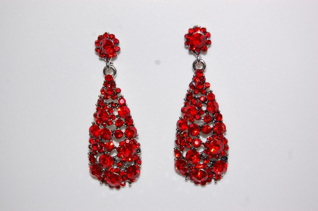 Pendientes Daniela brillos rojo