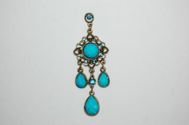 Turquoise stone long earrings