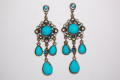 Turquoise stone long earrings