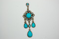 Turquoise stone long earrings