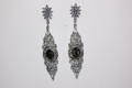 pendientes vidrio gris y plata