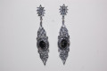 pendientes vidrio gris y plata