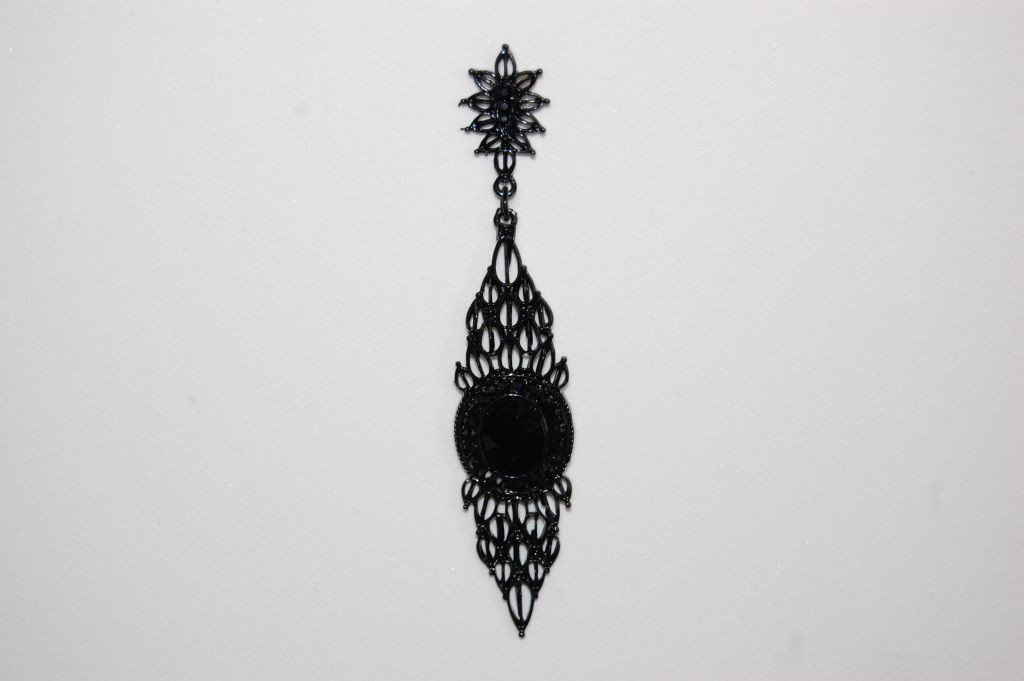 Earrings black glass