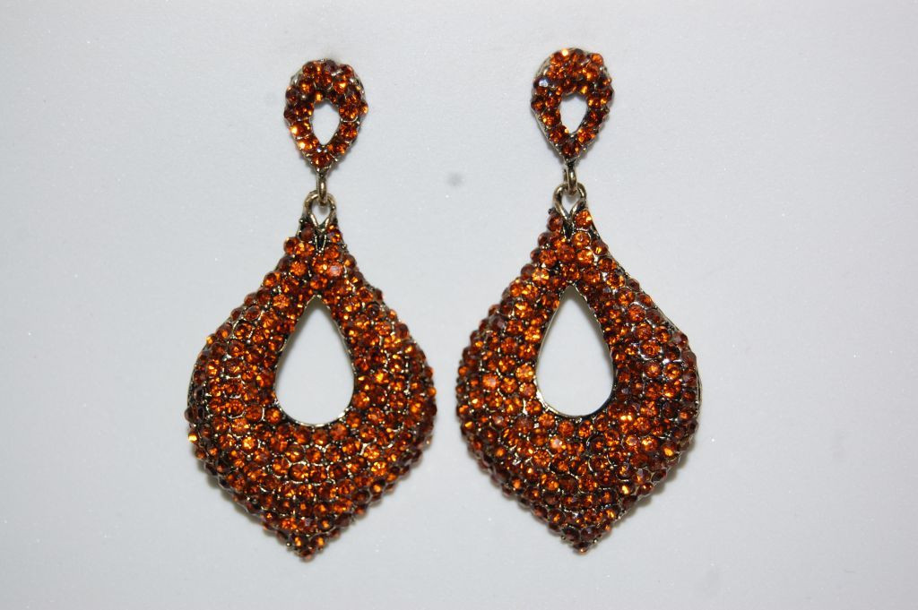 Pendientes Rubí brillos bronce