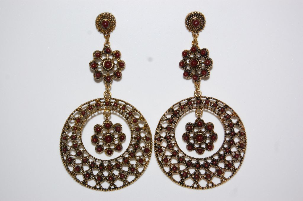 Pendientes Trinidad marrón y oro