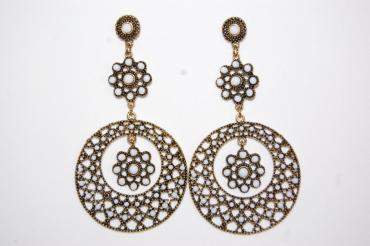 White Trinity earrings gold