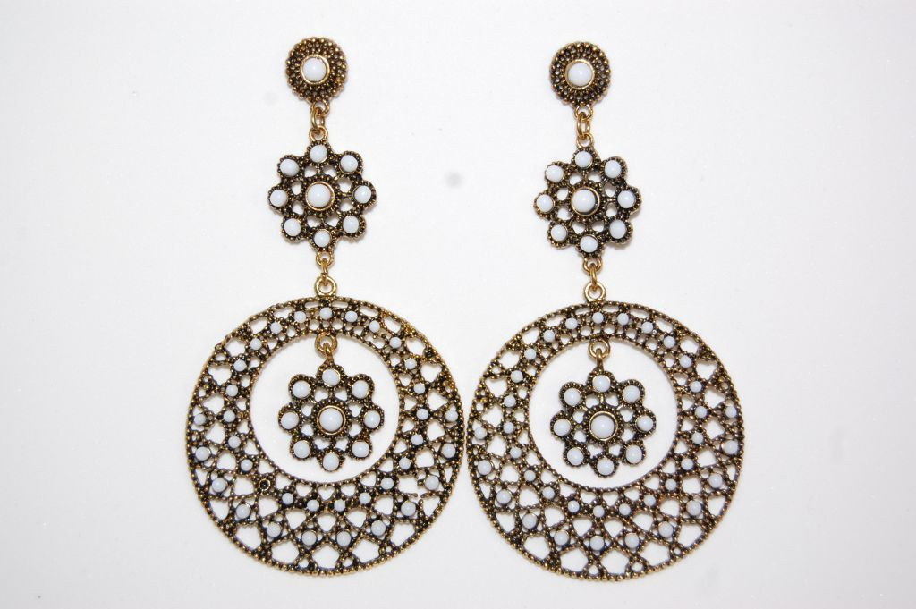 Pendientes Trinidad blanco oro