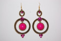 Earrings two pink rings