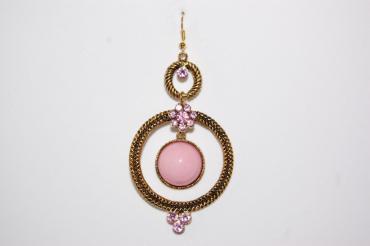 Pendientes dos aros rosa y oro