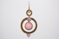 Earrings two rings pink &amp; gold