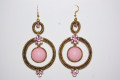 Pendientes dos aros rosa y oro