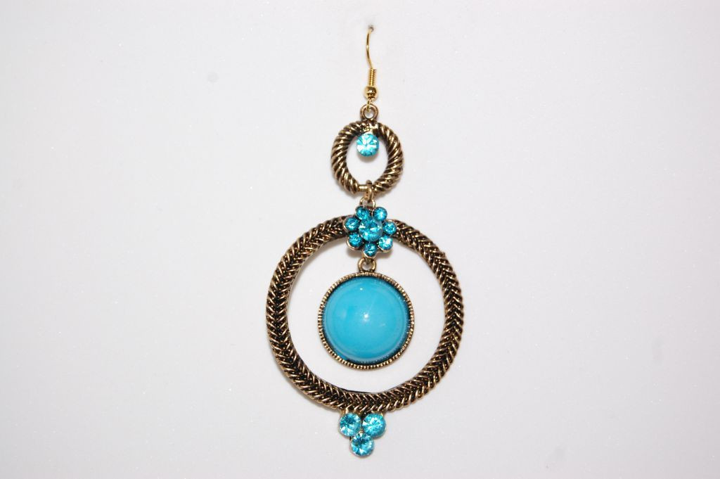 Earrings two turquoise rings