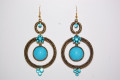 Earrings two turquoise rings