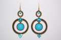 Earrings two turquoise rings