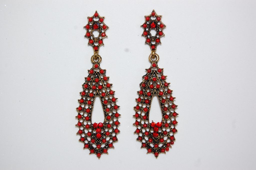 Pendientes Marisol lágrimas rojo