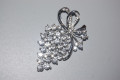 Brooch large bouquet silver and diamonds