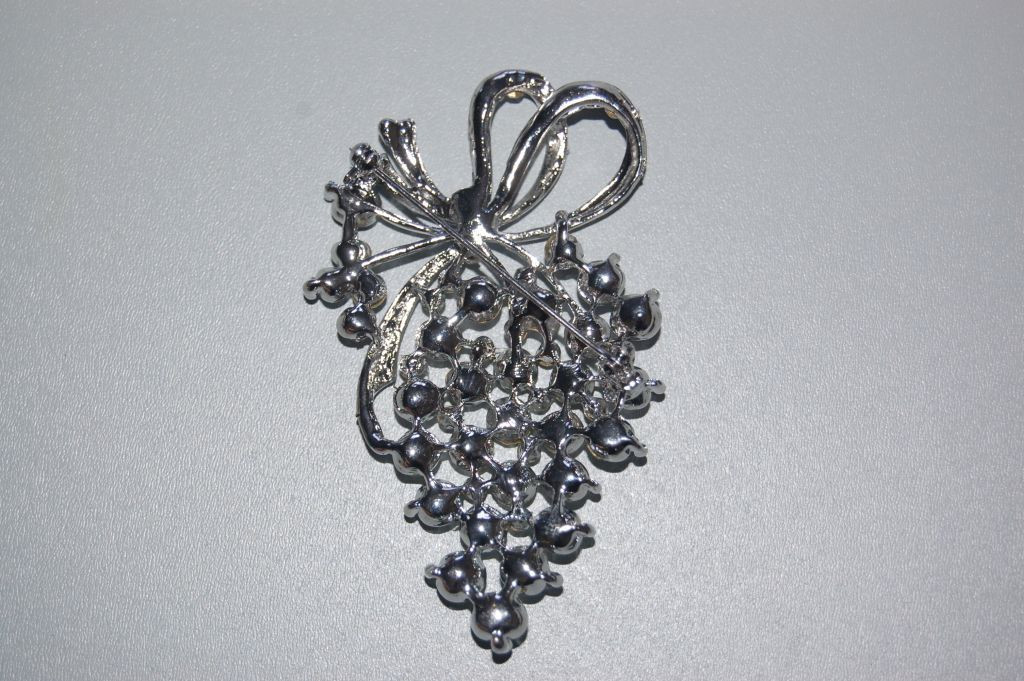 Broche gran ramo plata y diamantes