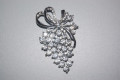 Brooch large bouquet silver and diamonds