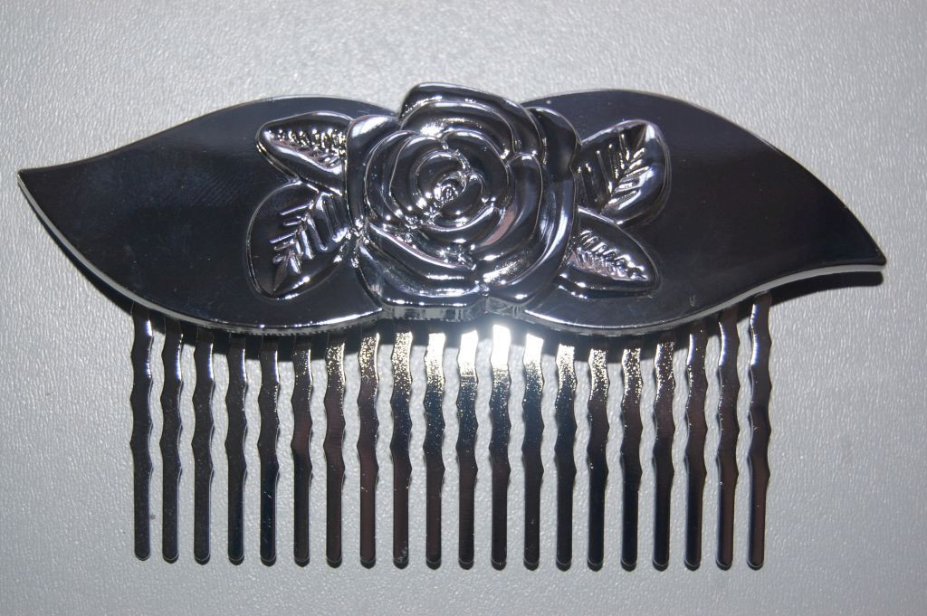 Combs Sonsoles flower bright silver
