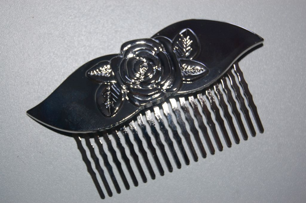 Combs Sonsoles flower bright silver