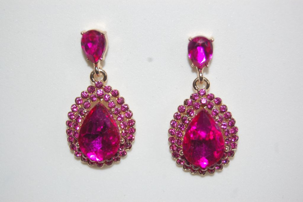 Pendientes gran Marquesa fucsia