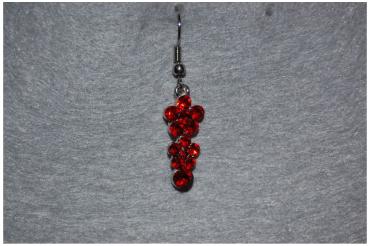 Red short earrings