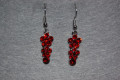 Red short earrings